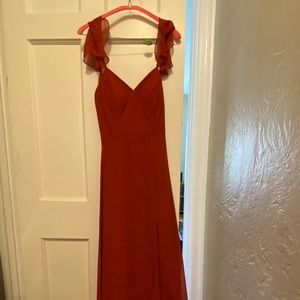 Azazie Everett Bridesmaid Gown in Rust